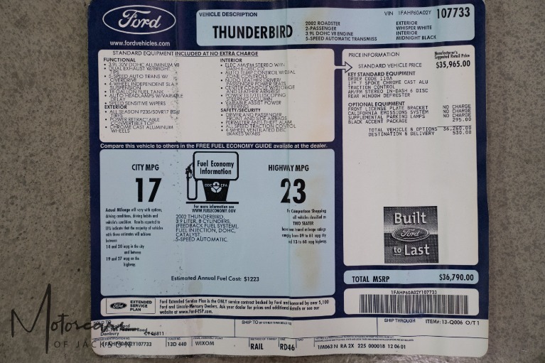 Used-2002-Ford-Thunderbird-w/Hardtop-Deluxe-Jackson-MS